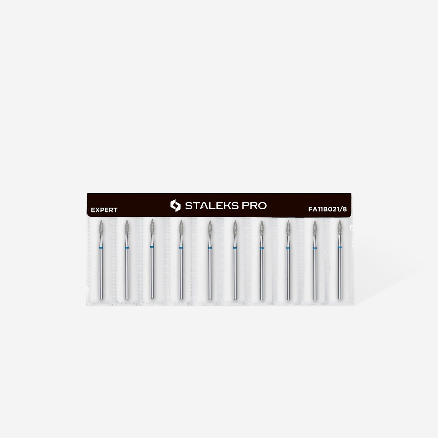 Staleks Diamond Nail Drill Bit Pointed Flame Blue EXPERT Head Diameter: 2.1 mm | Working Part: 8 mm