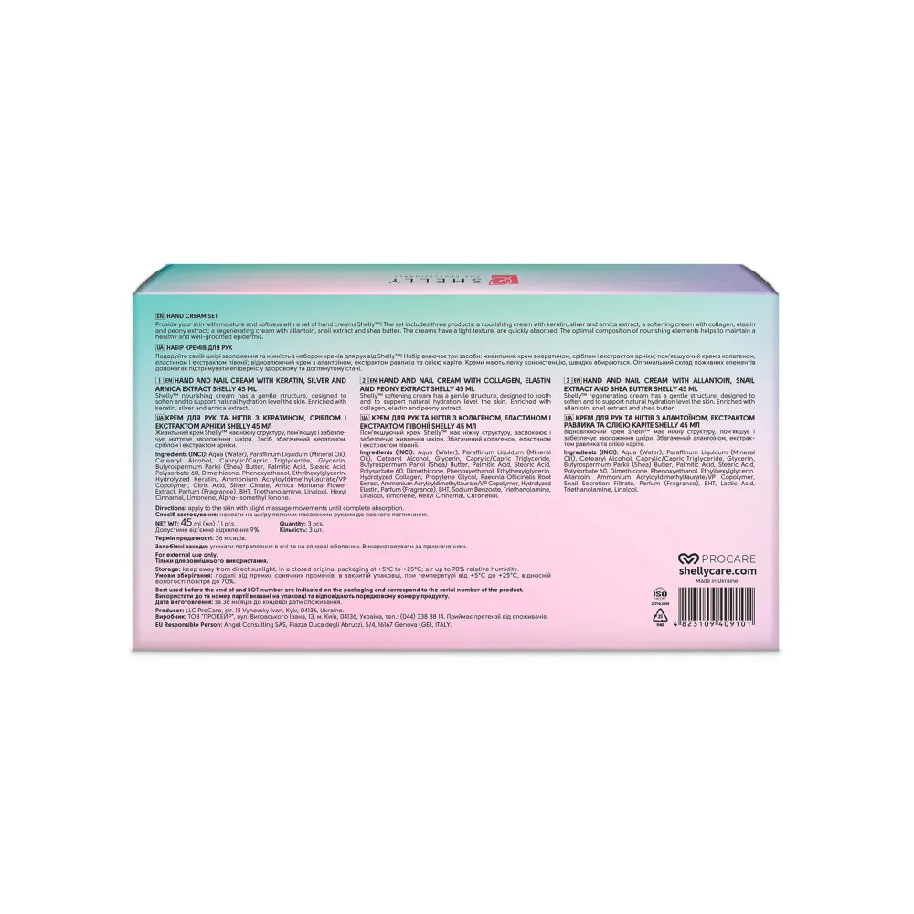 Shelly Hand Cream Set, Nourishing, Softening & Regenerating Hand & Nail Care Trio