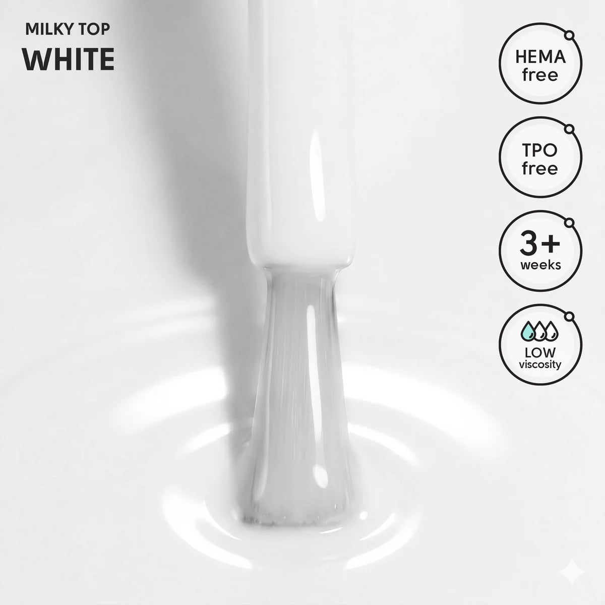 Shelly Milky No Wipe Top Coat – HEMA & TPO Free Gel Polish, 12 ml / 0.4 fl oz