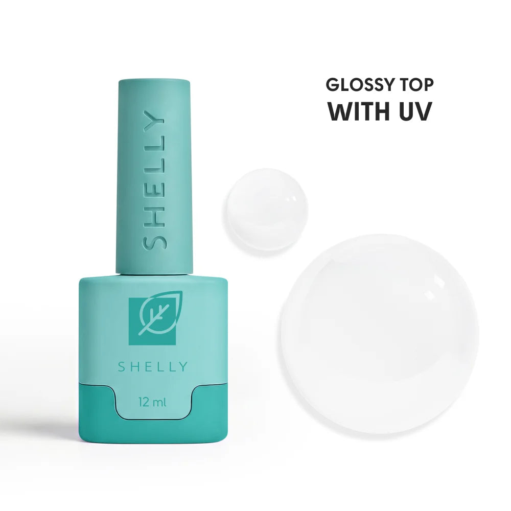 Shelly Glossy Top Coat No Wipe With UV Filter 12 ml | Ultra-Shine High Protection Gel Finish