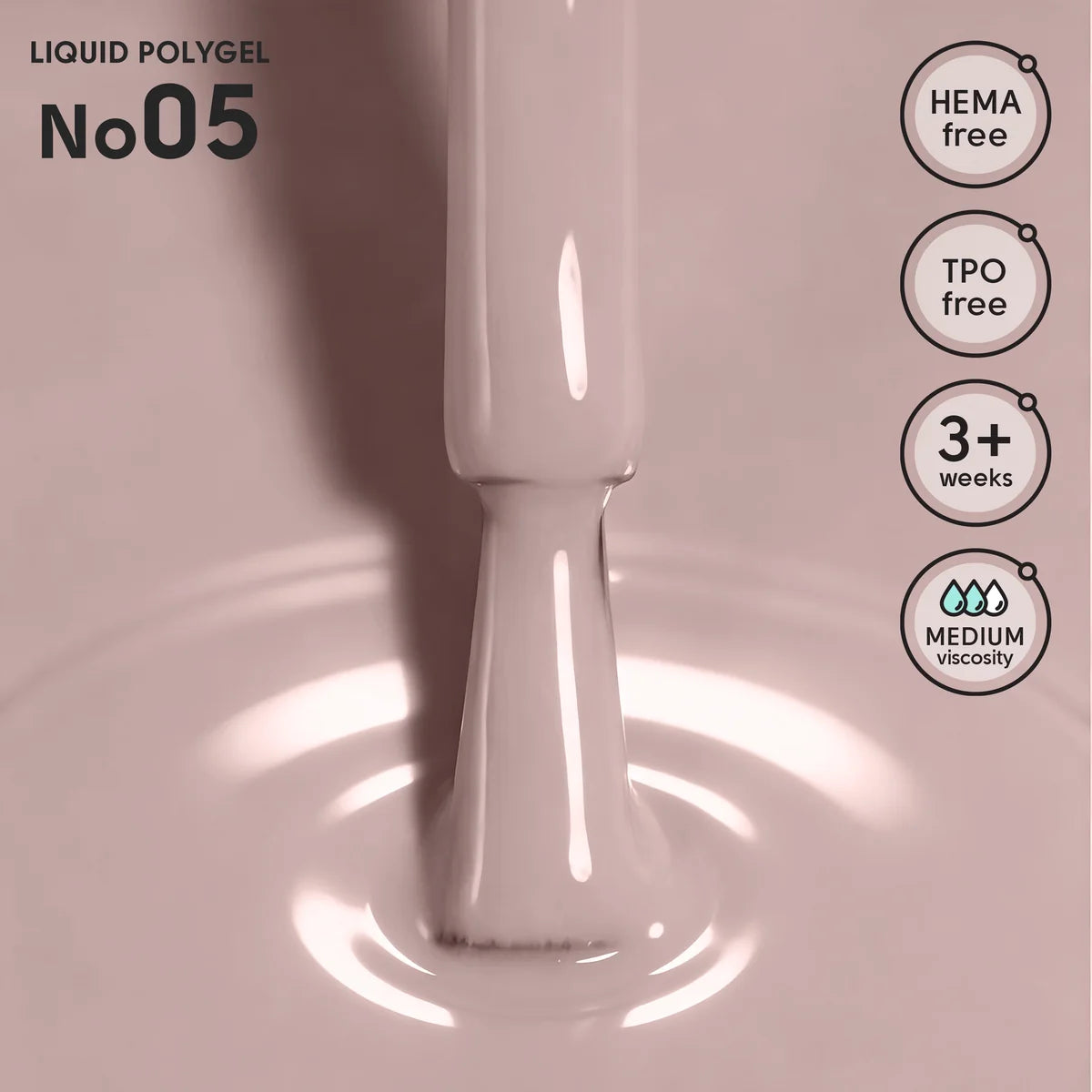Shelly Liquid PolyGel 05 – HEMA & TPO Free Builder Gel for Nail Strengthening & Leveling, 12 ml / 0.4 fl oz