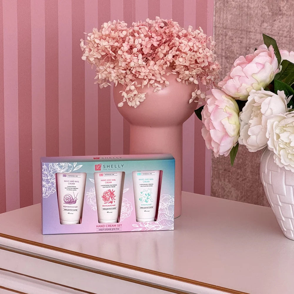 Shelly Hand Cream Set, Nourishing, Softening & Regenerating Hand & Nail Care Trio