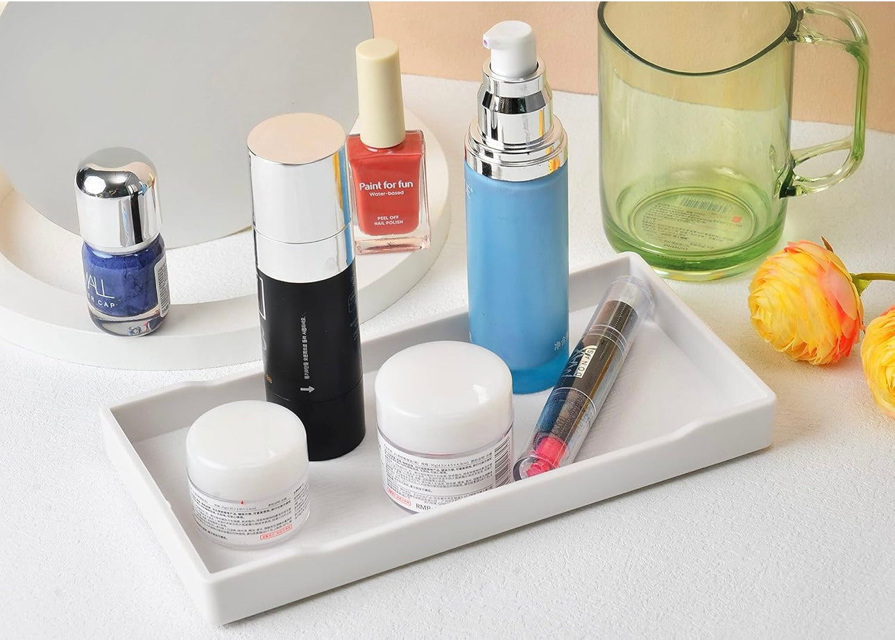 White Mini Tool Tray for Manicure & Pedicure 8” x 4” Organizer