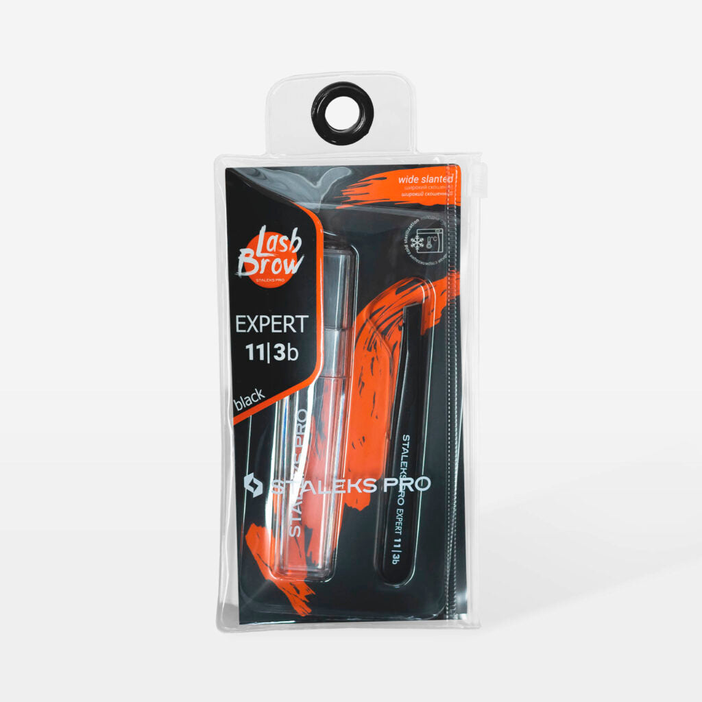 Staleks Eyebrow Tweezers Black EXPERT 11 TYPE 3b (Wide Beveled)