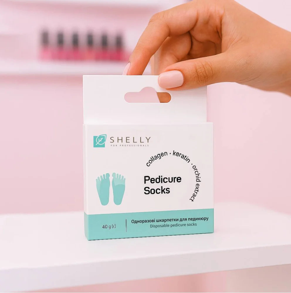Shelly Disposable Pedicure Socks with Keratin, Collagen & Orchid Extract