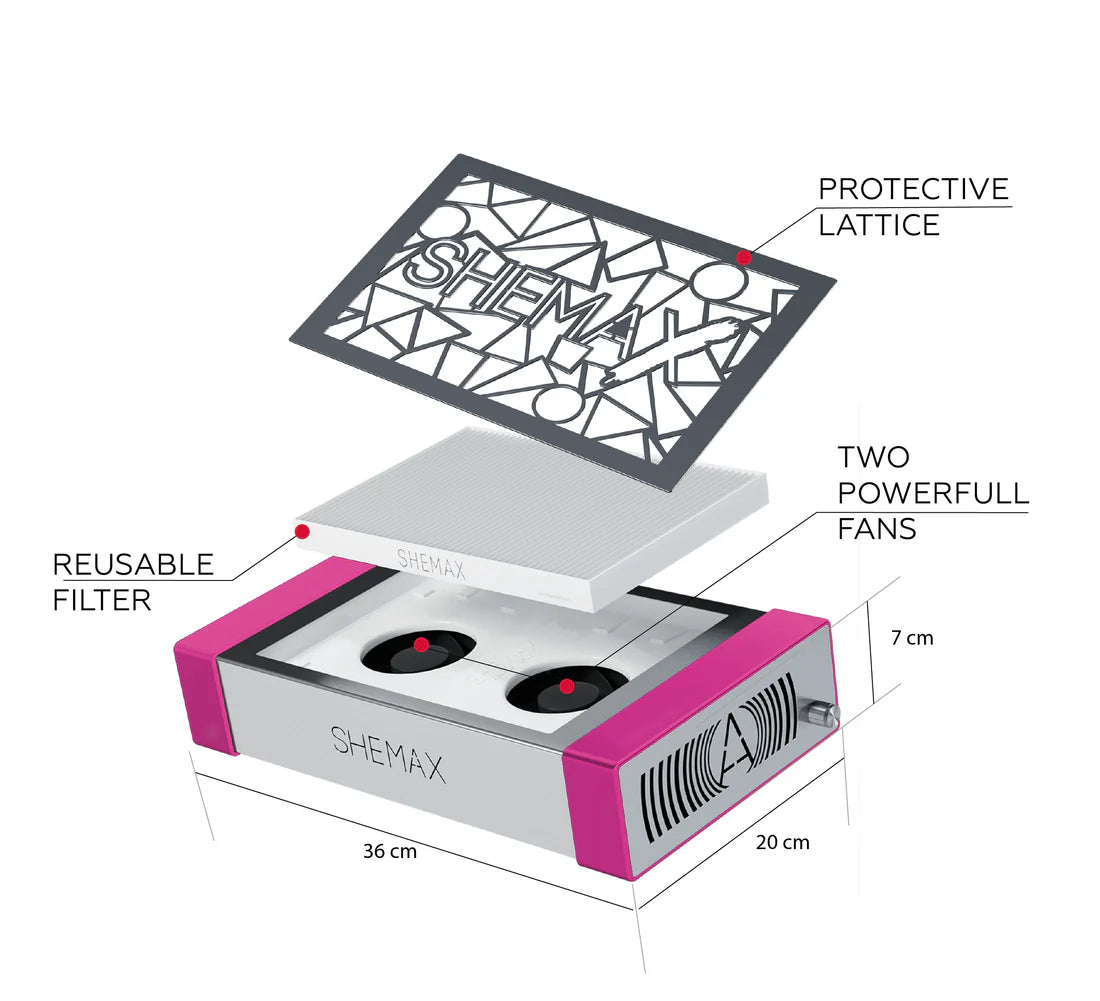 Nail Dust Collector SHEMAX Style PRO, Pink Pastel