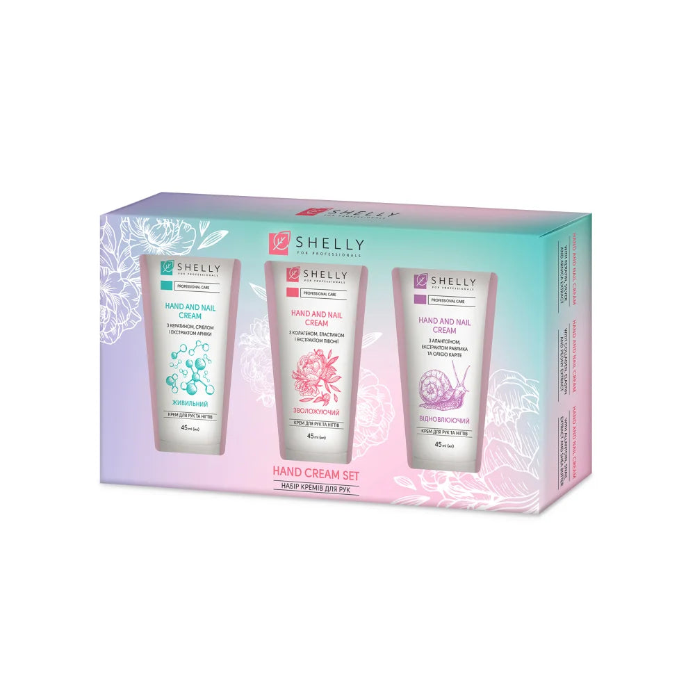 Shelly Hand Cream Set, Nourishing, Softening & Regenerating Hand & Nail Care Trio