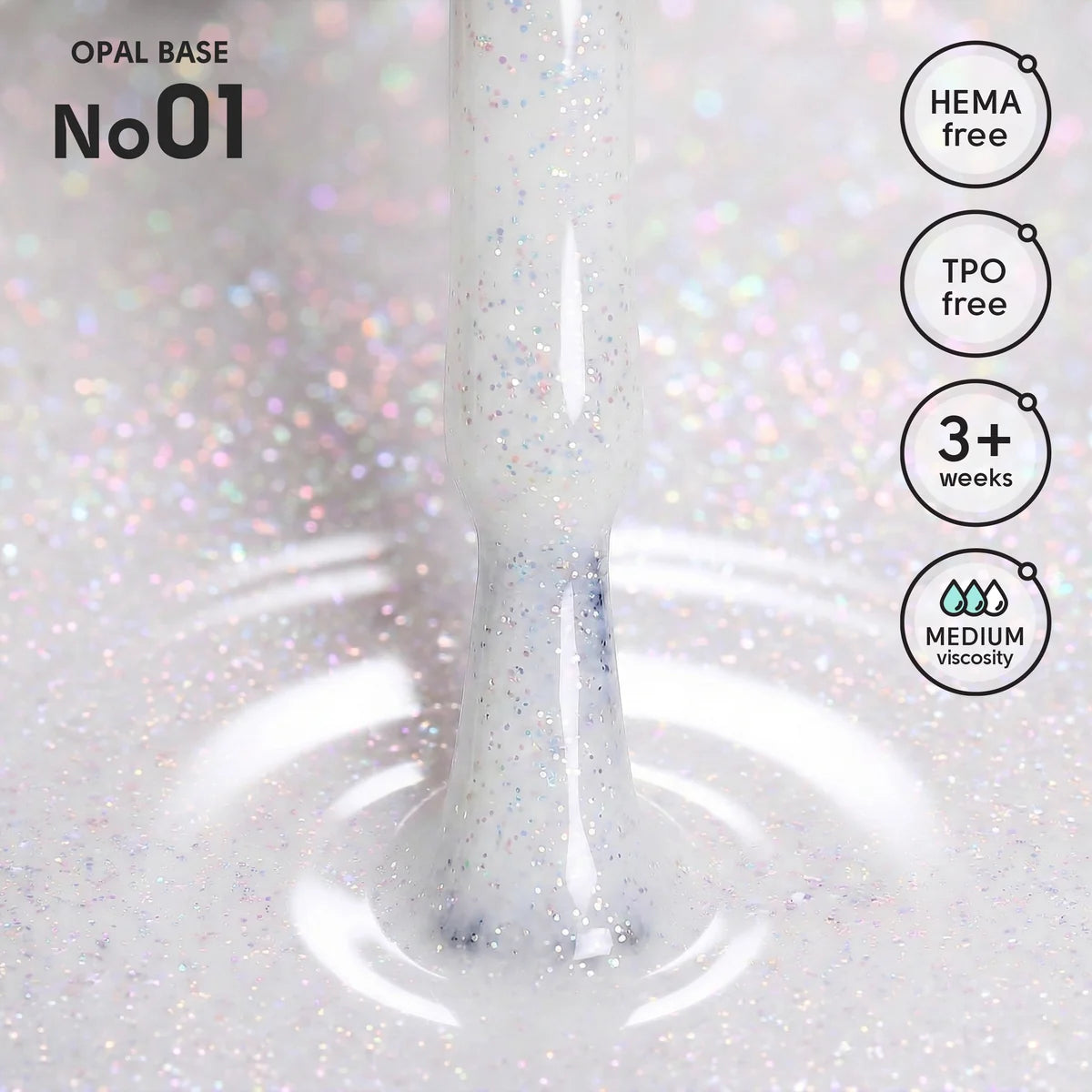 Shelly Opal Base 01 – HEMA & TPO Free Shimmer Camouflage Builder Base, 12 ml / 0.4 fl oz