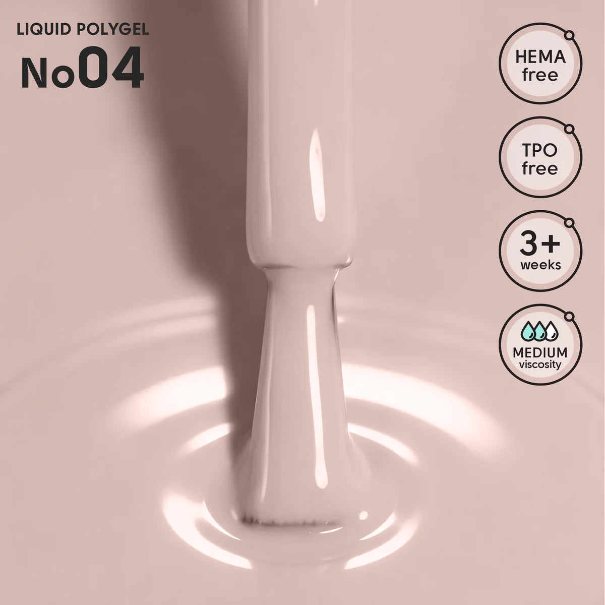Shelly Liquid PolyGel 04 – HEMA & TPO Free Builder Gel for Nail Strengthening & Leveling, 12 ml / 0.4 fl oz