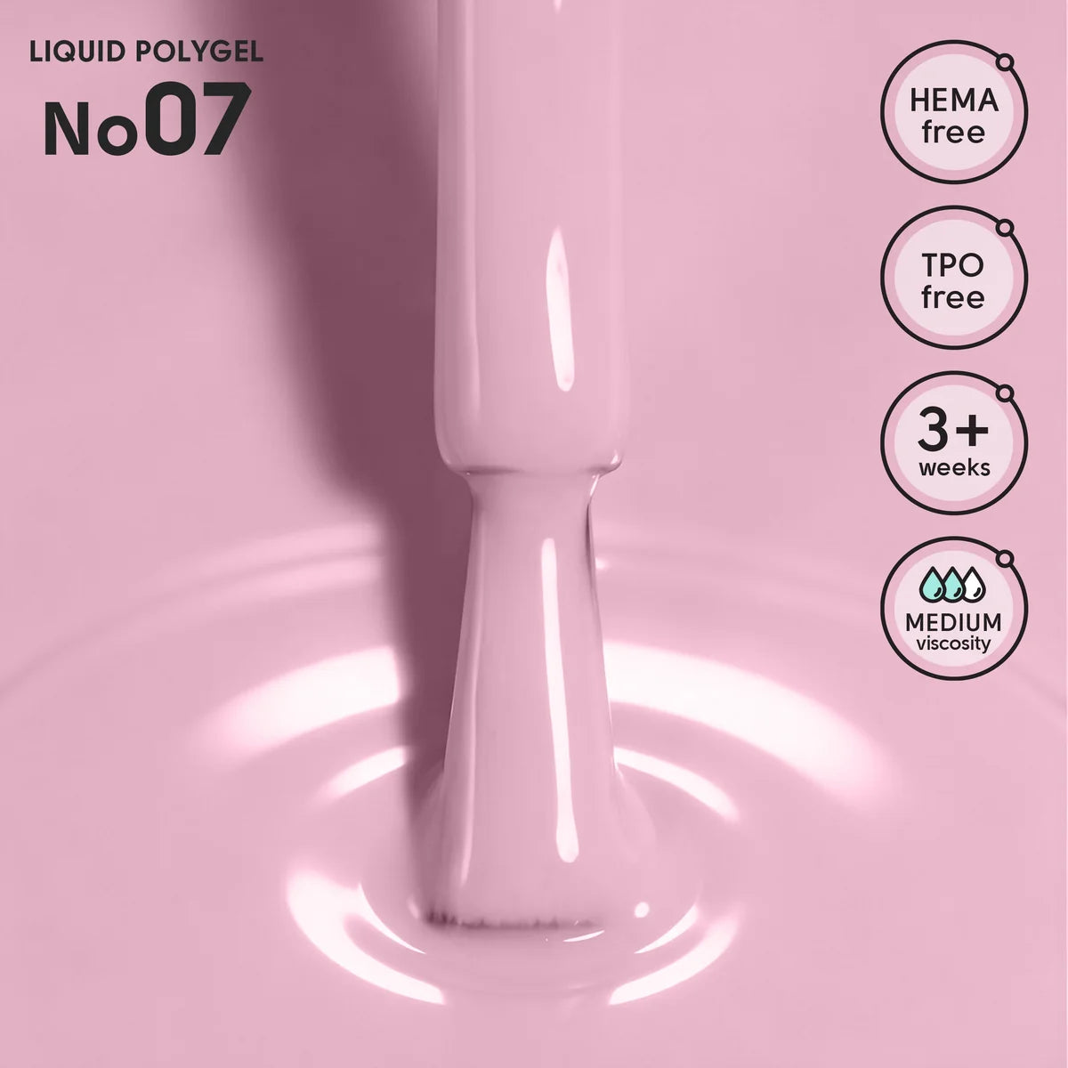 Shelly Liquid PolyGel 07 – HEMA & TPO Free Builder Gel for Nail Strengthening & Leveling, 12 ml / 0.4 fl oz