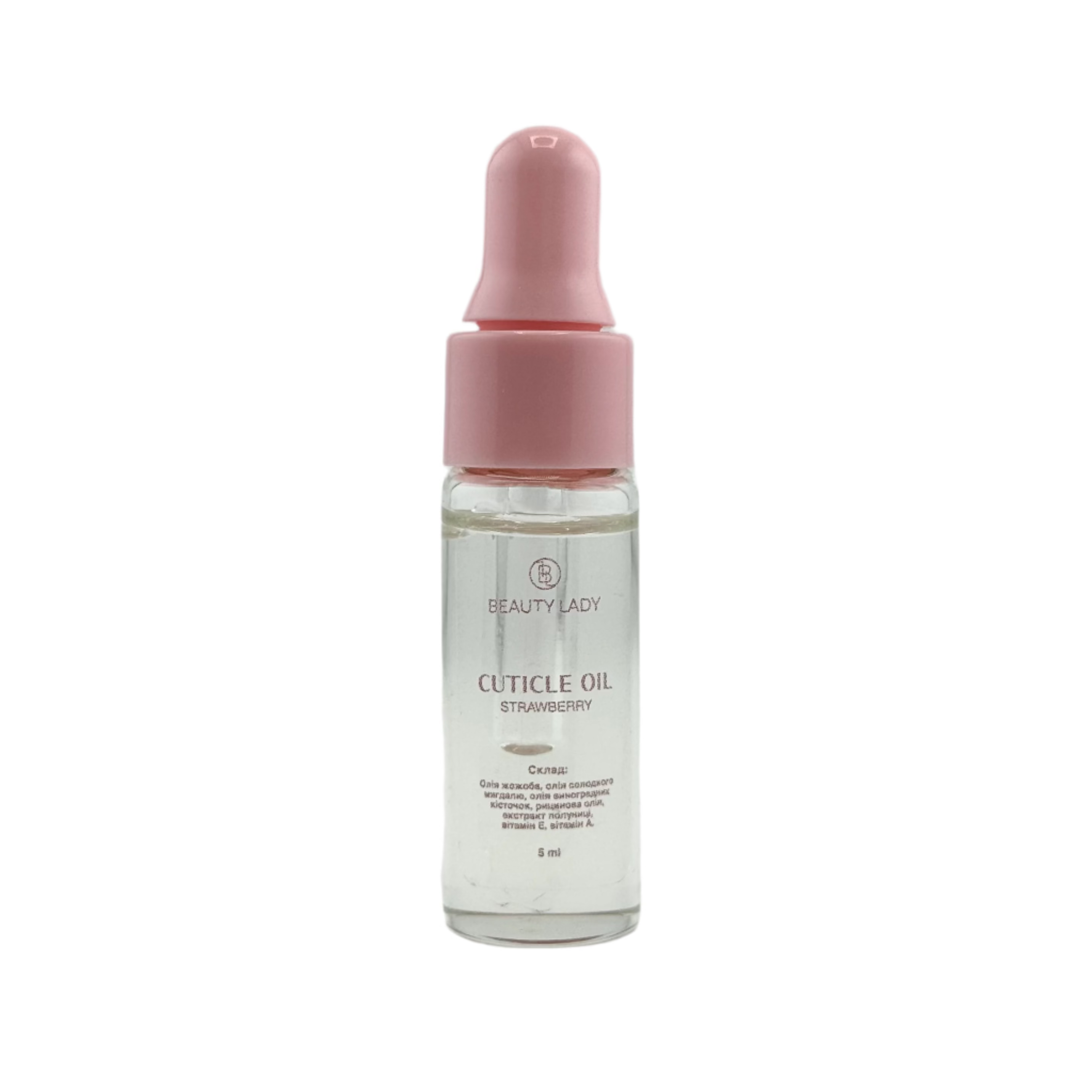 Beauty Lady Dry Cuticle Oil Strawberry, Lightweight Non-Greasy Moisturizing Nail & Cuticle Care