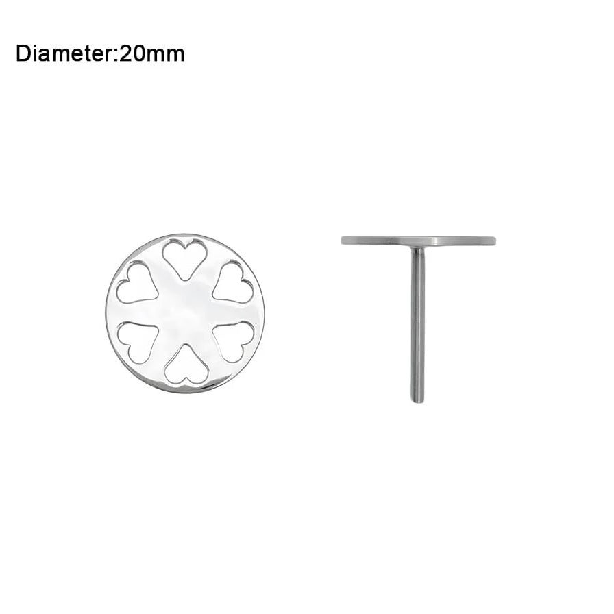 Via Prof Sanding Disc Holder, Heart Cutout Stainless Steel Base 20 mm