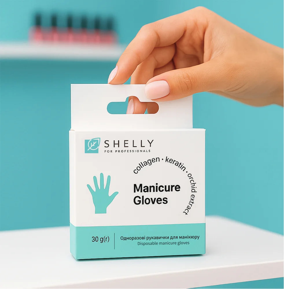 Shelly Disposable Manicure Gloves with Keratin, Collagen & Orchid Extract