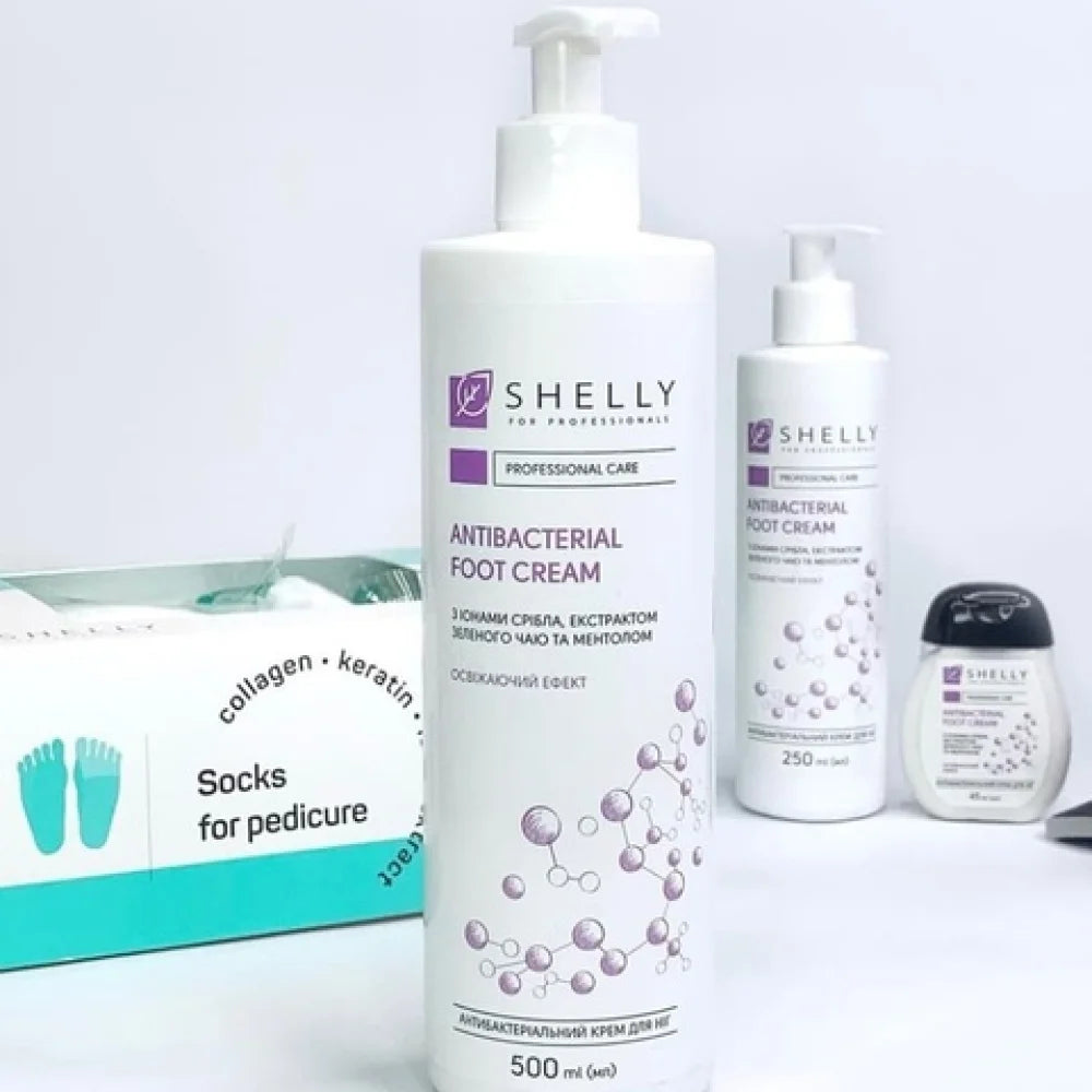 Shelly Antibacterial Foot Cream with Silver Ions, Green Tea Extract & Menthol 500 ml